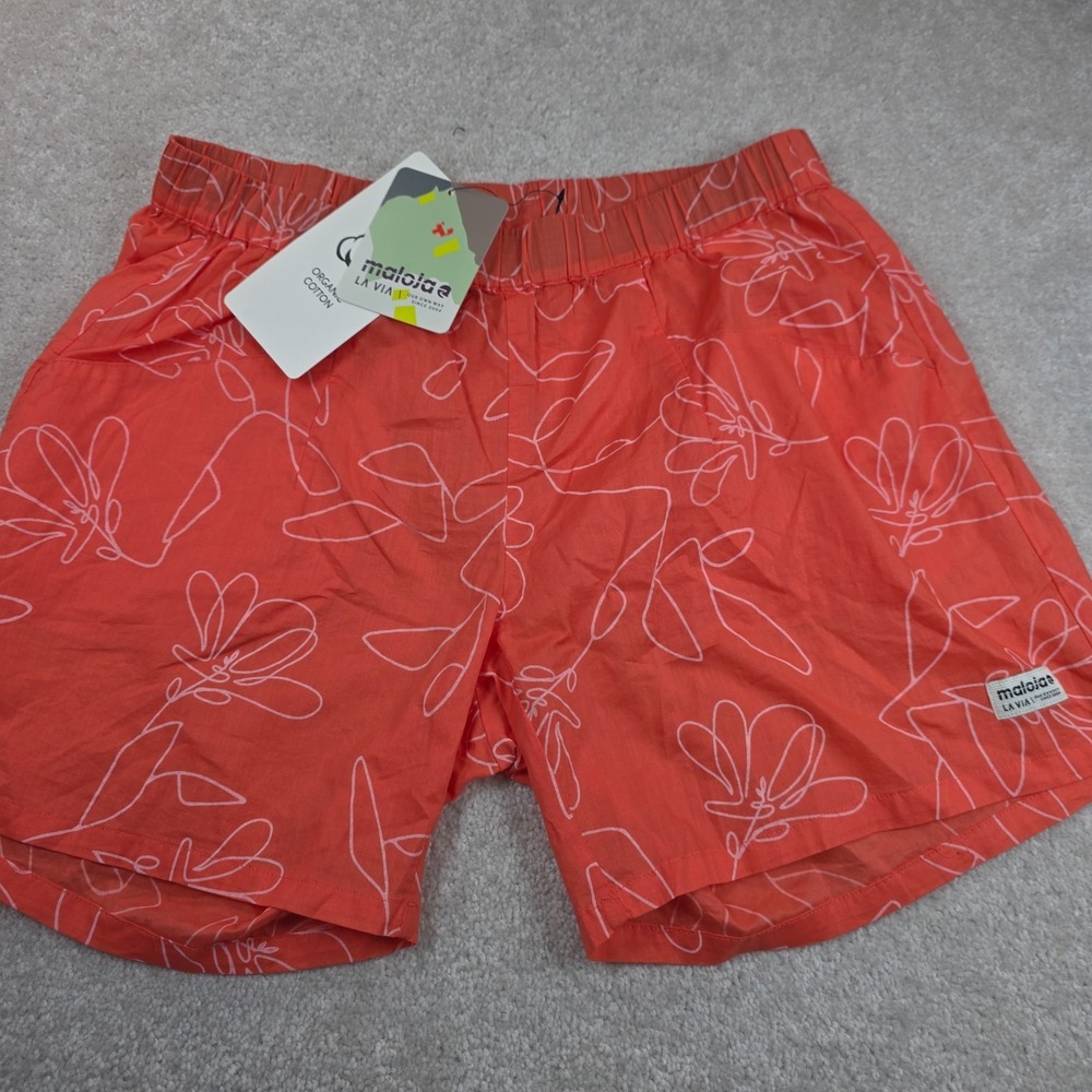 Maloja BergiselM. Shorts Womens L Coral Floral Organic Cotton Regular Fit